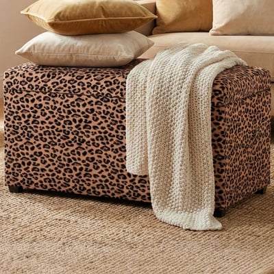 Boîte de rangement | 65 x 40 x 42 cm | Imprimé léopard