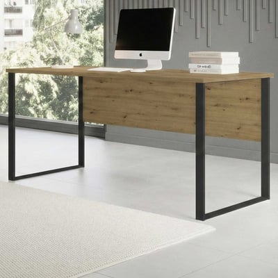 Table de bureau Amanda - 170x73x77cm - chêne artisan/noir