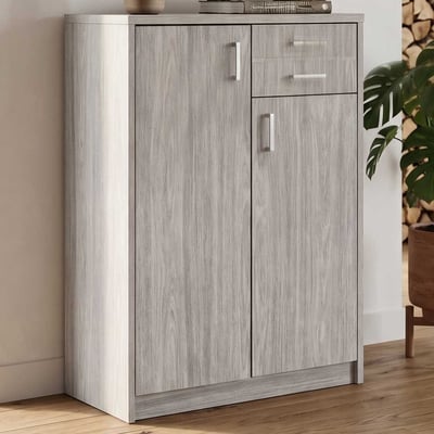 Commode Spacio 110cm 2 portes/2 tiroirs - chêne gris