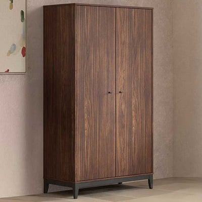 Armoire Ilyas - 100x55x190cm - 2 portes - noyer