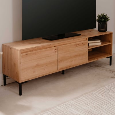 Meuble TV Korina-chêne d'artisan