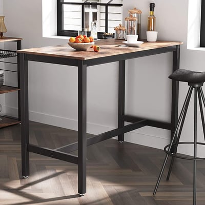 Table de bar Isolde 120x60 industriel - brun/noir
