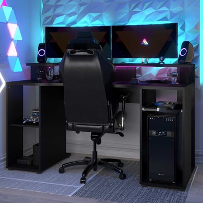 Bureau gamer LevelUp 150cm - noir Bureau gamer LevelUp 150cm - noir