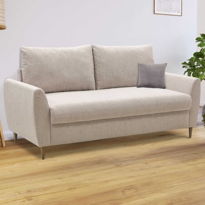 Canapé 3 places Lino - 180x78x92cm - tissu beige Canapé 3 places Lino - 180x78x92cm - tissu beige