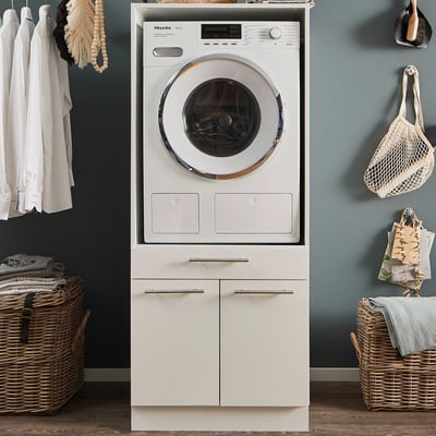 Armoire à linge Laundreezy | 68 x 68 x 162 cm | Blanc