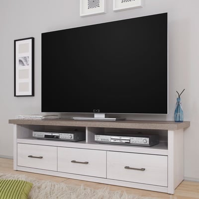 Meuble tv Larnaca 148cm avec 3 tiroirs - blanc Meuble tv Larnaca 148cm avec 3 tiroirs - blanc