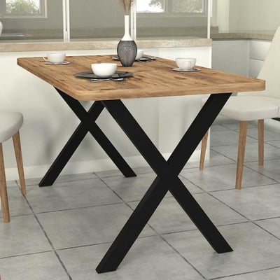 Table de salle à manger Novus - 150x80x76cm - décor pin/noir