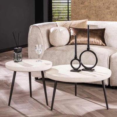 Set de table basse | Grande et petite table basse | Blanc Set de table basse | Grande et petite table basse | Blanc