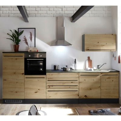 Cuisine complète Jazz | Évier, élément bas, élément haut, réfrigérateur et élément four | Design en chêne Cuisine complète Jazz | Évier, élément bas, élément haut, réfrigérateur et élément four | Design en chêne
