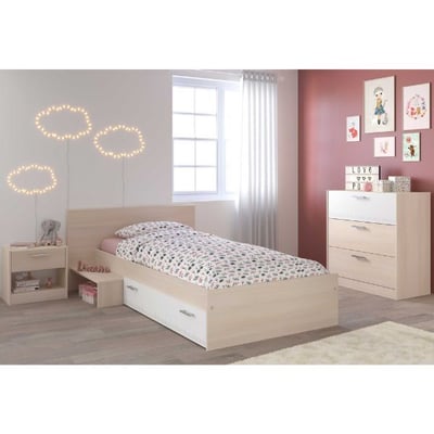Combinaison de chambre d'enfant Charly 90x200cm | Lit d'enfant, table de chevet, commode