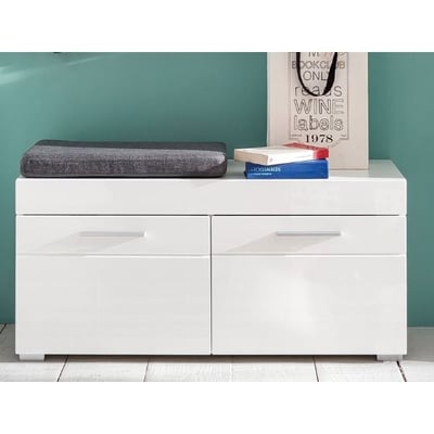 Banc de rangement Amanda | 91 x 38 x 42 cm | High Glossy White Banc de rangement Amanda | 91 x 38 x 42 cm | High Glossy White