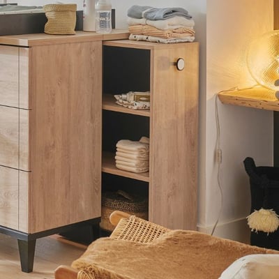 Petit meuble de rangement et de livres Marcel | 49 x 31 x 88 cm | Blonde Oak design