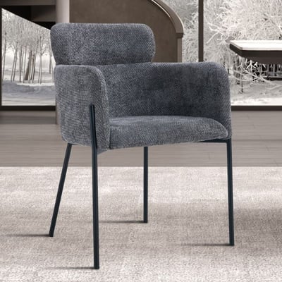 Chaise de salle à manger Naomi | 60 x 60 x 83 cm | Gris foncé