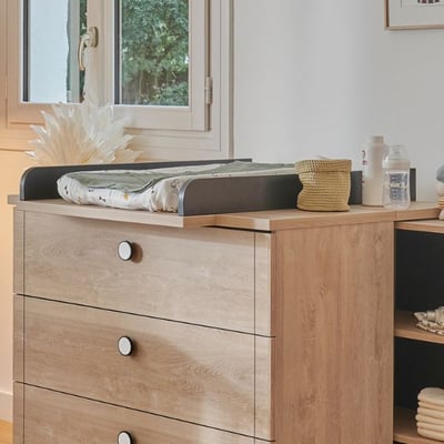 Table à langer Marcel | 95 x 87 x 99 cm | Design Blonde Oak