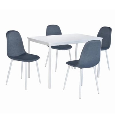 Ensemble table et chaises Catania | Table de salle à manger et quatre chaises | Blanc-bleu Ensemble table et chaises Catania | Table de salle à manger et quatre chaises | Blanc-bleu
