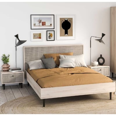 Ensemble de chambre à coucher Sayuri | Lit double, table de chevet | Kronberg Oak design Ensemble de chambre à coucher Sayuri | Lit double, table de chevet | Kronberg Oak design