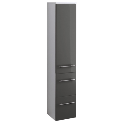 Colonne salle de bains Small 25cm 1 porte & 2 tiroirs - gris brillant Colonne salle de bains Small 25cm 1 porte & 2 tiroirs - gris brillant