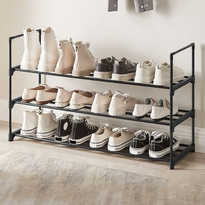Etagère à chaussures Pedri | 92 x 30,5 x 55 cm | Noir Etagère à chaussures Pedri | 92 x 30,5 x 55 cm | Noir