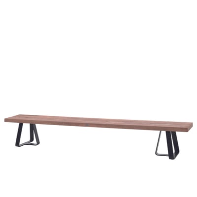 Banc de jardin Margarite 300cm fer - bois teck/noir