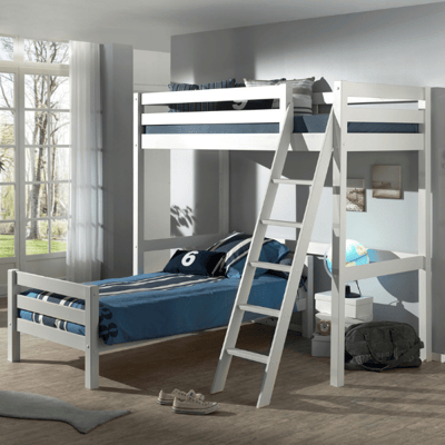 Lit Mezzanine Claire avec lit simple Anne 90 x 200cm - blanc Lit Mezzanine Claire avec lit simple Anne 90 x 200cm - blanc