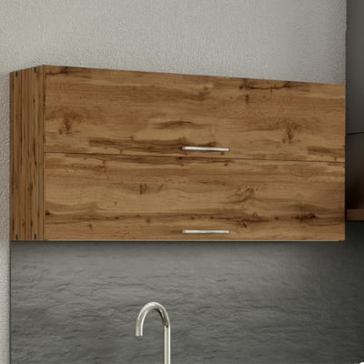 Armoire de cuisine Sorrella 110cm avec 2 portes pliantes - chêne Armoire de cuisine Sorrella 110cm avec 2 portes pliantes - chêne