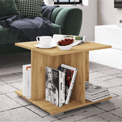 Table basse Annelieke 50x50 cm 4 niches-chêne sauvage