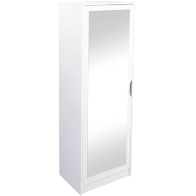 Rangement et meuble à chaussures Westphalen | 58 x 40 x 189,5 cm | Miroir inclus | Couleur : blanc