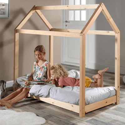 Lit cabane Home 70x140 - bois de pin Lit cabane Home 70x140 - bois de pin