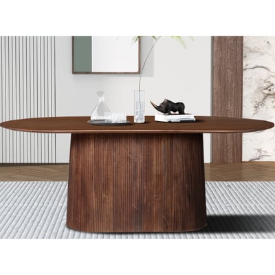 Table ovale Miguel marron clair - 200 cm | Bois massif de mango | H76 x L200 x P100 cm Table ovale Miguel marron clair - 200 cm | Bois massif de mango | H76 x L200 x P100 cm