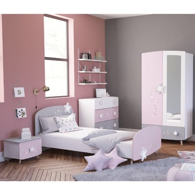 Chambre d'enfant Stellar: lit 90x200cm, chevet, commode, armoire Chambre d'enfant Stellar: lit 90x200cm, chevet, commode, armoire