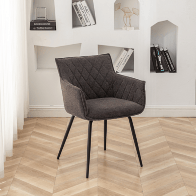 Chaise de salle à manger Capitan - 58x57x78 cm - Gris/polyester