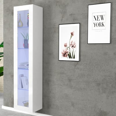 Vitrine Natasha | 40 x 30 x 180 cm | High Gloss White Vitrine Natasha | 40 x 30 x 180 cm | High Gloss White