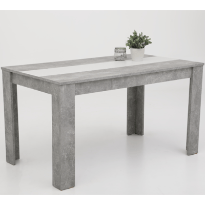 Table de salle à manger Marije 140x80cm- béton/blanc/noir Table de salle à manger Marije 140x80cm- béton/blanc/noir