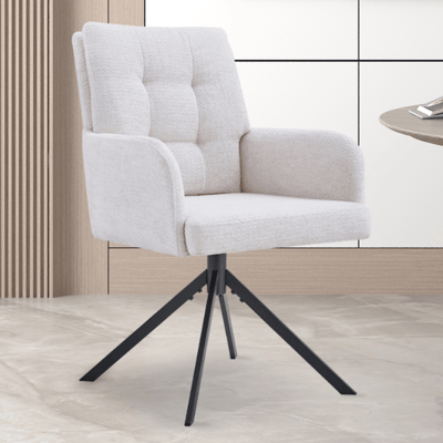 Chaise pivotable 'Granada' | pieds en métal | ecru Chaise pivotable 'Granada' | pieds en métal | ecru