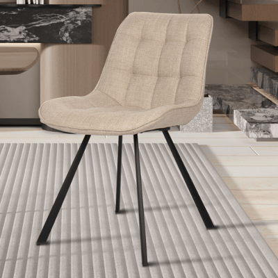 Chaise de salle à manger Ariba avec pieds métalliques - beige Chaise de salle à manger Ariba avec pieds métalliques - beige