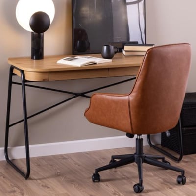 Bureau Blueton 120x60x75cm avec deux tiroirs - décor chêne Bureau Blueton 120x60x75cm avec deux tiroirs - décor chêne