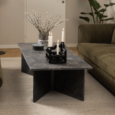 Table basse Vega - 140x70x42cm - marbre brun foncé Table basse Vega - 140x70x42cm - marbre brun foncé