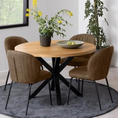 Table de salle à manger Ø120x76,4cm - chêne sauvage Table de salle à manger Ø120x76,4cm - chêne sauvage