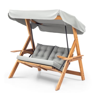 Fauteuil à bascule Thibono - 120x160x195 cm - Pin/gris
