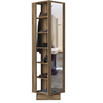 Tera Home Porte-manteau | Epaisseur 18mm | Miroir inclus | Noyer Tera Home Porte-manteau | Epaisseur 18mm | Miroir inclus | Noyer