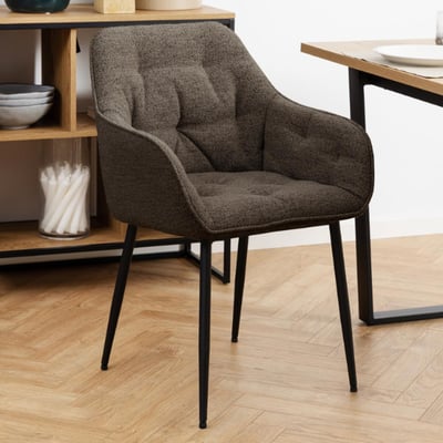 Chaise de salle à manger Brooke à accoudoirs - taupe 