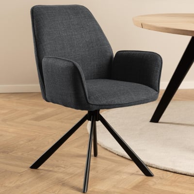 Chaise de salle à manger Glenda - pivotable - gris foncé Chaise de salle à manger Glenda - pivotable - gris foncé