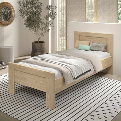 Lit d'enfant Sammie - 90x200cm - décor chêne Lit d'enfant Sammie - 90x200cm - décor chêne