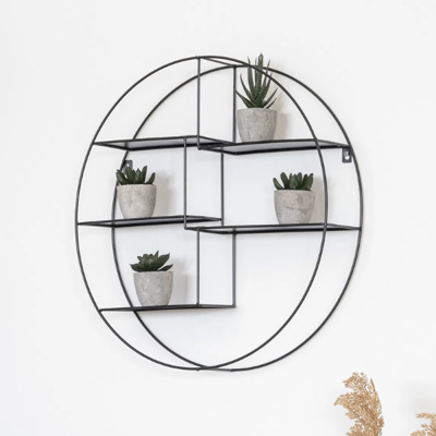 Etagère murale Genk Black - Acier Ø47x10 cm