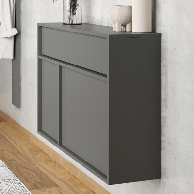 Meuble de rangement Amika - 2 portes & 1 tiroir - graphite