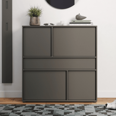 Meuble de rangement Amika - 4 portes & 1 tiroir - graphite