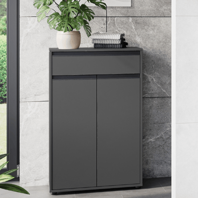Meuble de rangement Lamon - 2 portes & 1 tiroir - anthracite Meuble de rangement Lamon - 2 portes & 1 tiroir - anthracite