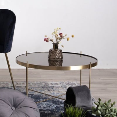 Table basse Venezia - aspect laiton - Ø70xh40cm Table basse Venezia - aspect laiton - Ø70xh40cm