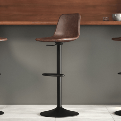 Tabouret de bar réglable Tommy - hauteur d'assise 58-80cm - similicuir marron Tabouret de bar réglable Tommy - hauteur d'assise 58-80cm - similicuir marron
