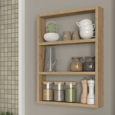 Etagère murale Hardy - 44x9x60cm - décor chêne